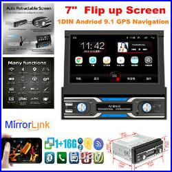 1 DIN 7 Andriod 9.1 Flip Up GPS Navigation Car Stereo MP5 Player Radio BT 1+16G