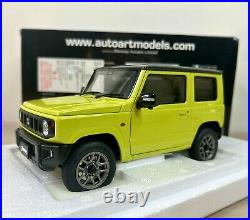 118 AUTOART Suzuki Jimny Jb64 Lhd 2018 Kinetic Yellow Black Pearl AA78501 Model