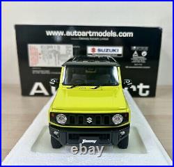 118 AUTOART Suzuki Jimny Jb64 Lhd 2018 Kinetic Yellow Black Pearl AA78501 Model