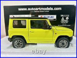 118 AUTOART Suzuki Jimny Jb64 Lhd 2018 Kinetic Yellow Black Pearl AA78501 Model