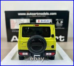 118 AUTOART Suzuki Jimny Jb64 Lhd 2018 Kinetic Yellow Black Pearl AA78501 Model