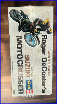 1974 Revell Roger DeCosters Suzuki Motocrosser Model Kit Scale 112 H-1517 NIB