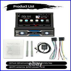 1DIN 7 Andriod 9.1 HD Flip Up Car Stereo MP5 Player GPS Navi Wifi USB Dash Kit