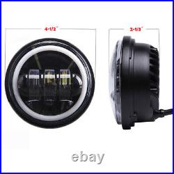 7'' Round LED DRL Headlight High&Low Beam Mounting Bracket Ring 4.5 Fog Lights