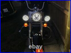 7inch LED DRL Headlight + Passing Lights For Harley Davidson Road King Classic