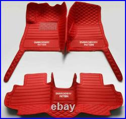 Black Car Floor Mats Waterproof Protection PU Leather Interior Mat Universal 4Pc