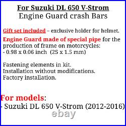 For Suzuki DL650 V-Strom Crash bars DL 650 Engine guard (2012-2016), Bonus