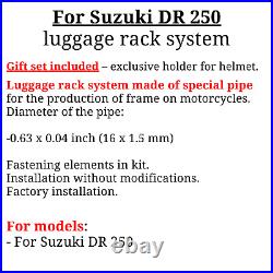 For Suzuki DR250 rack luggage system Suzuki DR 250 side carriers Monokey, Bonus