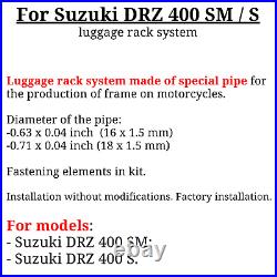 For Suzuki DRZ 400 SM Rack luggage system DRZ 400S Pannier rack DRZ400SM DRZ400S