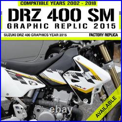 Suzuki Drz400 Graphic Kit Sticker Decals Calcomanias Model 2015 White